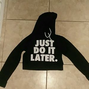 Just do it later black long sleeve crop top